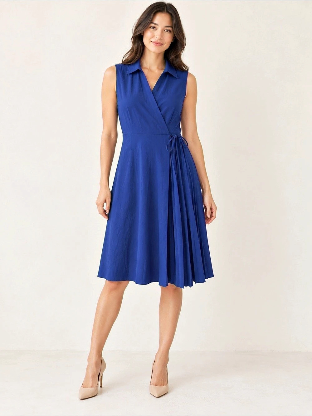 Calvin Klein Petite 10P Cobalt Blue Wrap Dress NWT $134 Retail